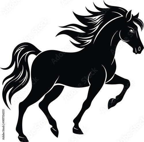 horse silhouette vector