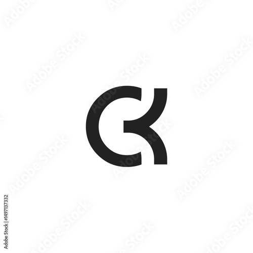 Unusual minimalistic monogram C and K. Business logo template. C and K logo. C and K icon. CK logo. CK icon