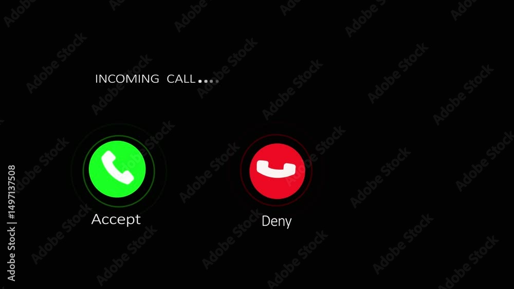 Incoming call ring icon background black Screen Animation of phone  the message animated, incoming call concept on mobile phone screen animation 