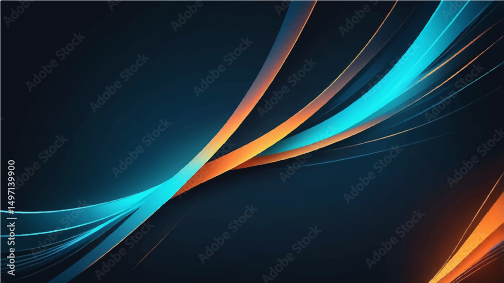 Obraz premium Abstract blue wave design with dynamic light lines and flowing energy.