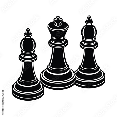 chess pieces vector illustration