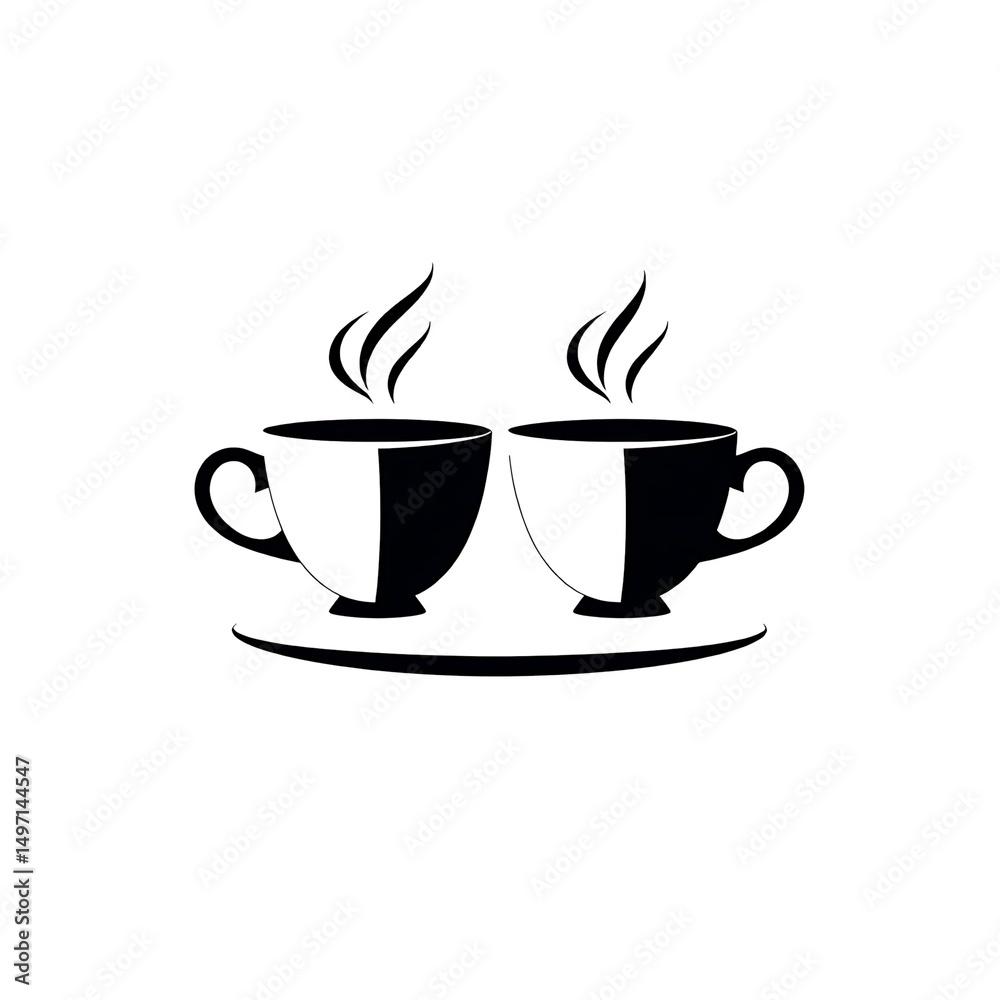 Obraz premium Black and White Tea Cup