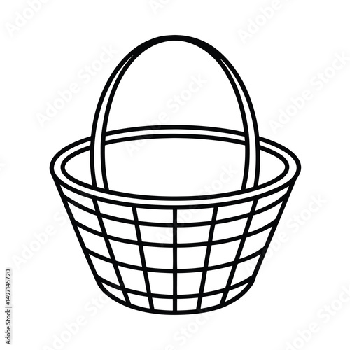 empty basket isolated on white