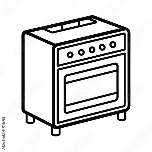 modern oven line art vector