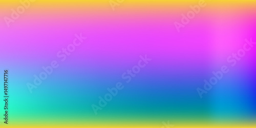Abstract clear blue sky. Pastel rainbow. Light blue, pink and yellow color vector banner. Pastel gradient sky pattern. Blurred light fuzz colorful gradient background. Vector