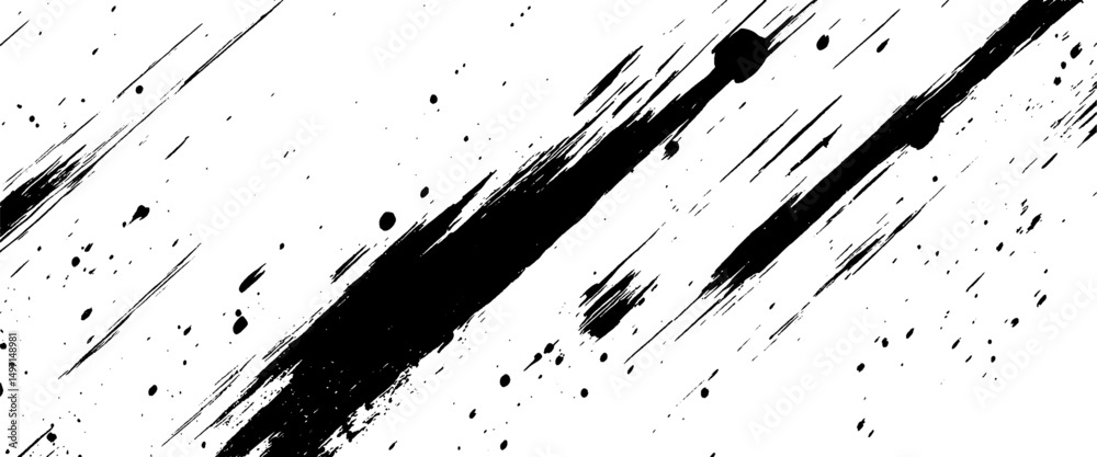 Vector abstract style black paintbrush design banner templates	