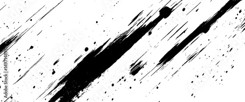 Vector abstract style black paintbrush design banner templates	