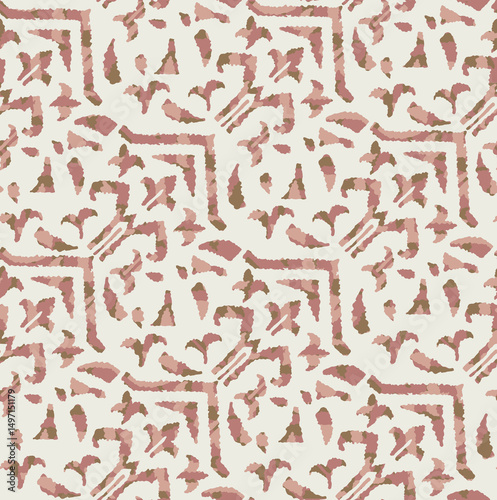 Rustic Abstract Geometric Seamless Pattern in Earthy Terracotta and Olive Tones
