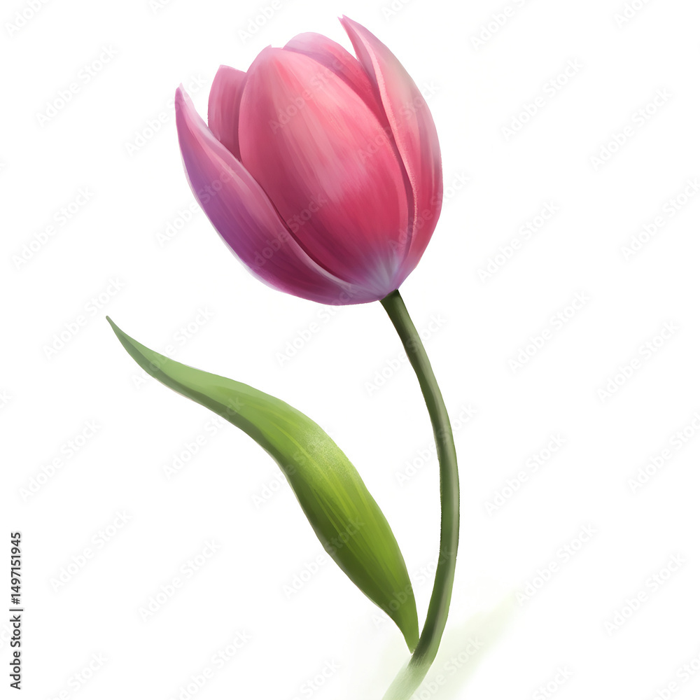 Fototapeta premium pink tulips isolated on white
