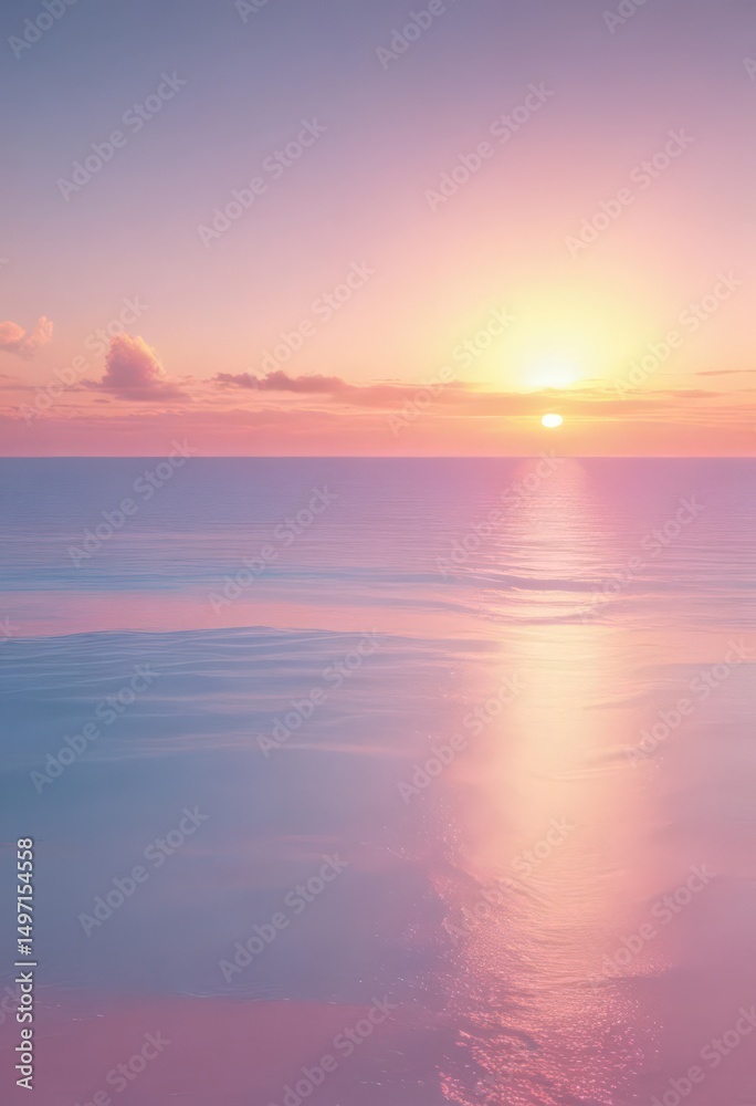 Obraz premium Soft pastel pink, blue, yellow gradient Fuzzy sunset effect , whimsical, blue