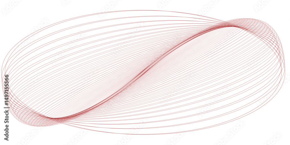 Abstract red line art intertwined curves and swirls
