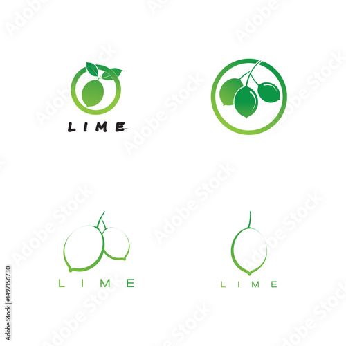 lime logo vector Icon Design stock illustration