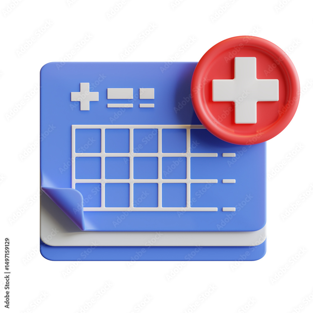 Obraz premium Treatment schedule 3D icon.
