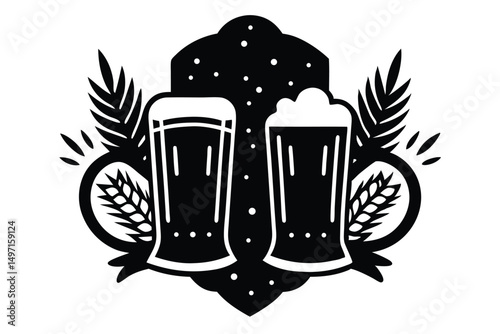 A refreshing vector illustration of a cold beer mug, perfect for any pub or party design