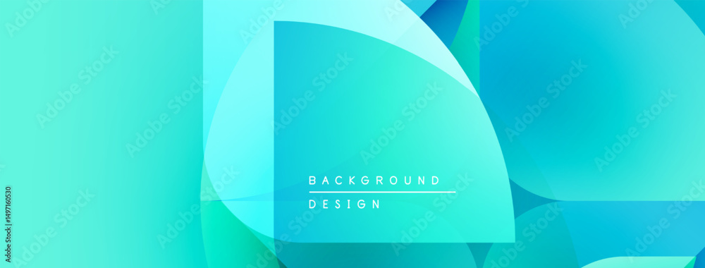 Obraz premium Abstract turquoise background. Overlapping shapes create dynamic visual effect. Modern design suitable for digital projects.