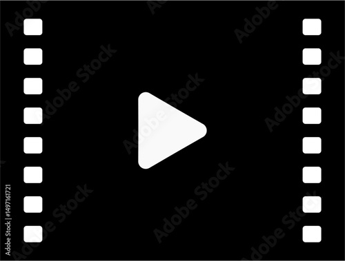 Grunge film strips icon, video icon film strip