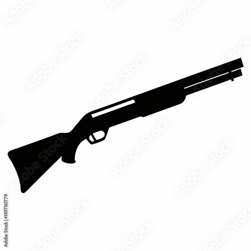 assault rifle isolated on white