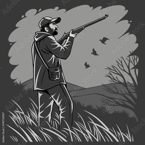vector illustration of a woman with a sword