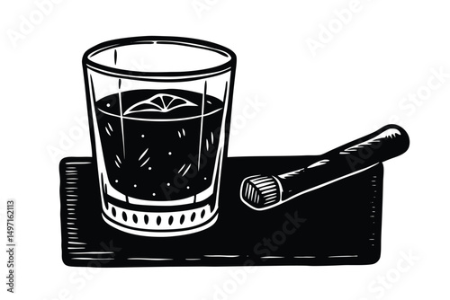 Vector illustration of isolated black and red drink containers, including a glass of cola and a glass of beer, with recycling symbols