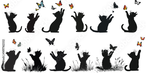 Cat Silhouette, Playful Feline Design