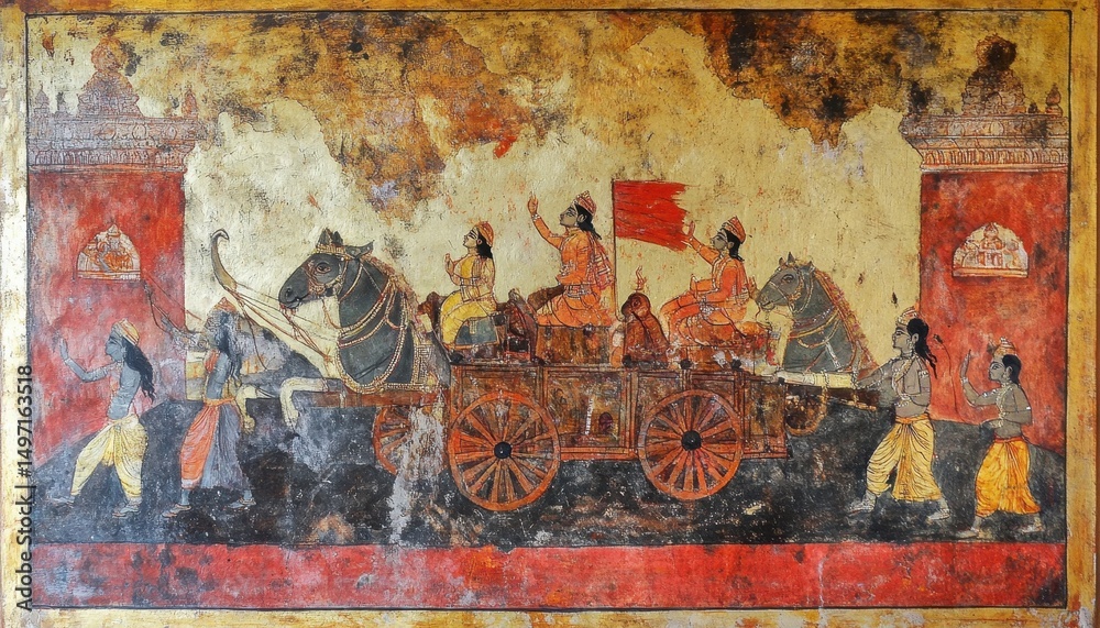 Fototapeta premium Triumphaler Wagenzug - Historische Darstellung