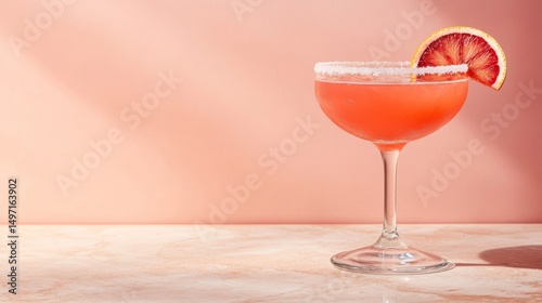 Wallpaper Mural Pink Blood Orange Margarita Cocktail on Pink Background Torontodigital.ca