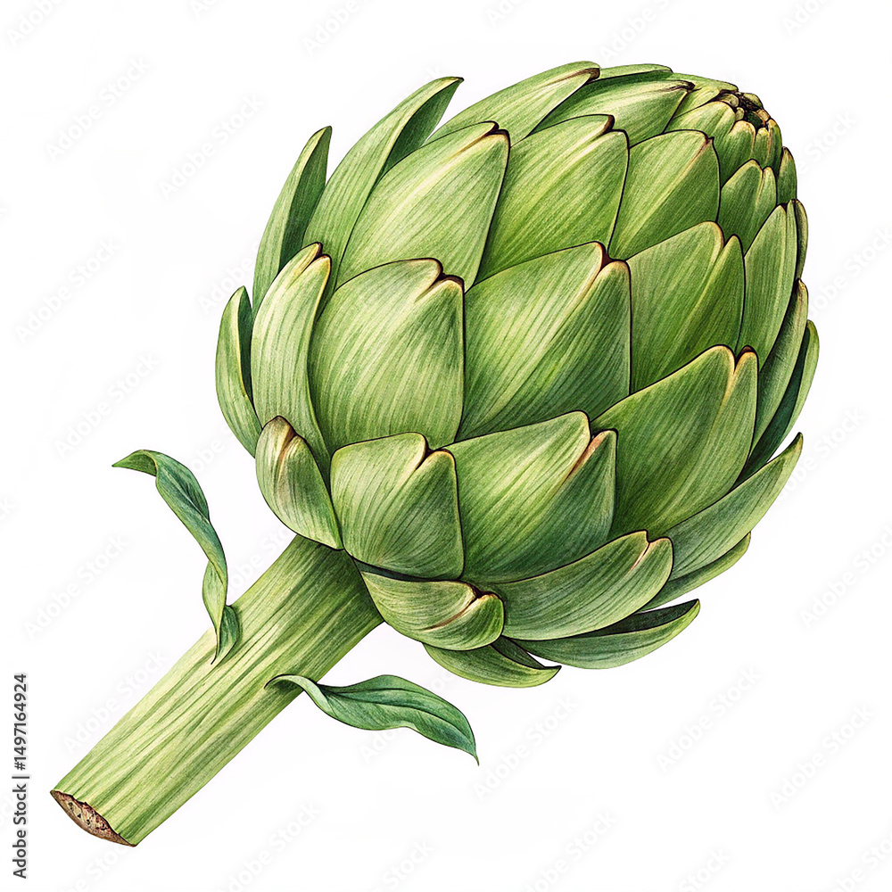 Fototapeta premium Artichoke isolated on transparent background 