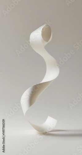 Swirling White Paper Abstract.