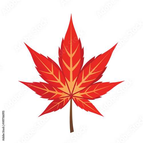 Japanese maple vector art illustration. Vector illustration of maple leaves in watercolor style without main line. 