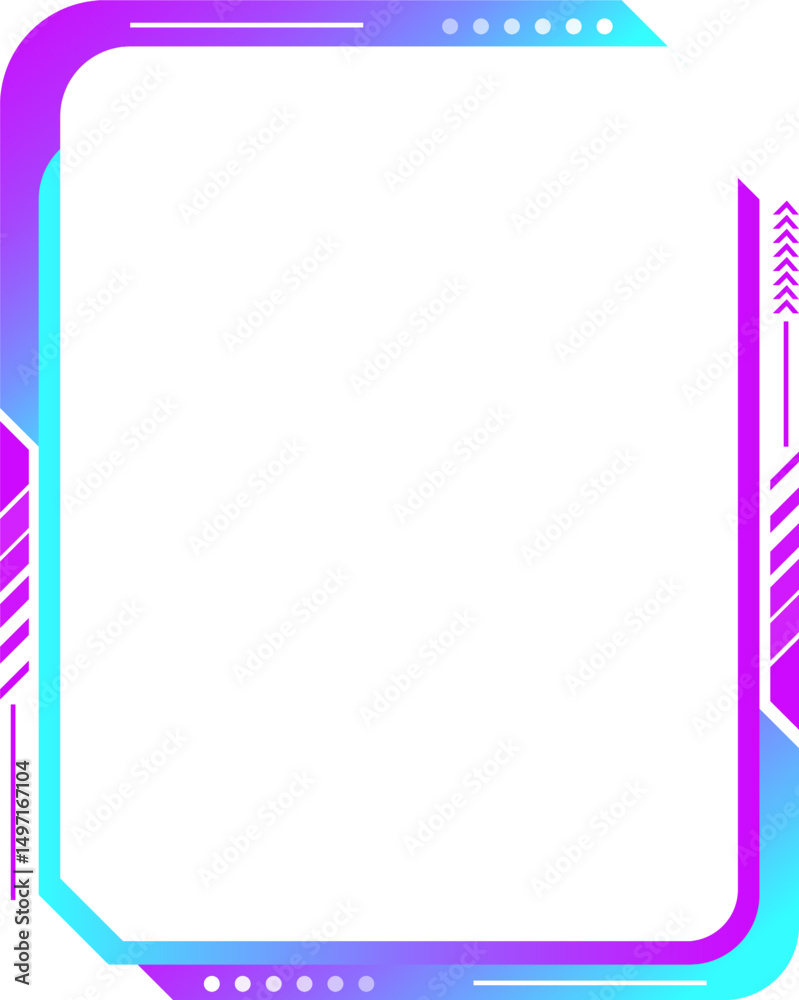 Obraz premium Futuristic Gradient Tech Frames Neon Stream & UI Panel Elements