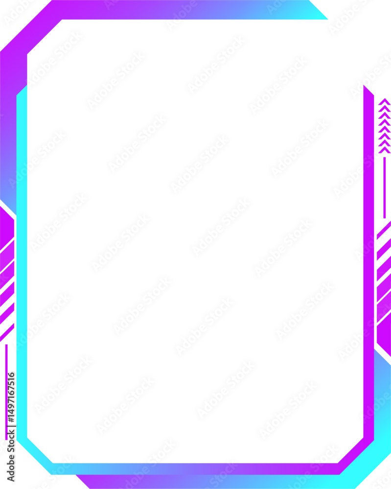 Obraz premium Futuristic Gradient Tech Frames Neon Stream & UI Panel Elements