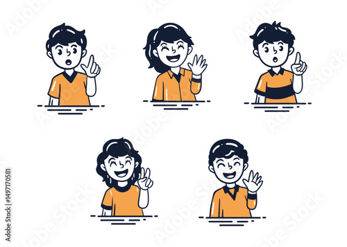 Cute Educational Characters for Learning and Teaching	Simple Set