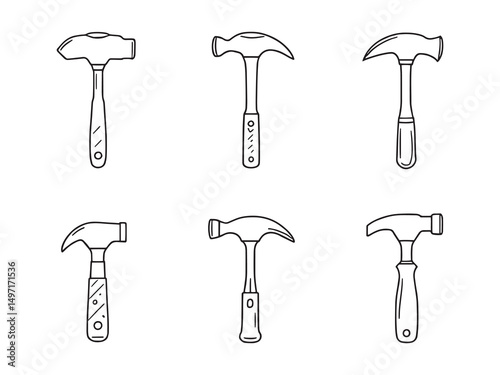 Claw Hammer Line Art Illustration