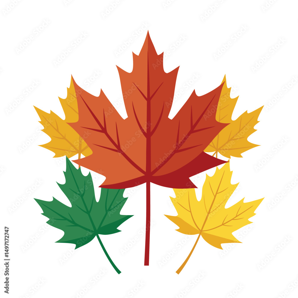 Fototapeta premium Leaf vector art illustration. leaves isolated on white. black leaves on white background . Collection of leaf logo, icon vector design.