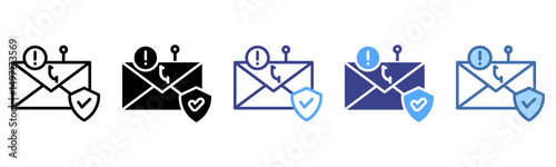 Phishing Prevention icon sheet multi style collection