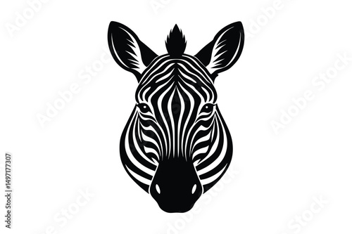 Zebra Silhouette Vector Art – Wildlife Animal Graphic in Black & White