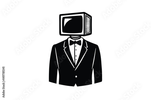 Vector illustration of a businessman in a suit and tie, a symbol of success and professional work