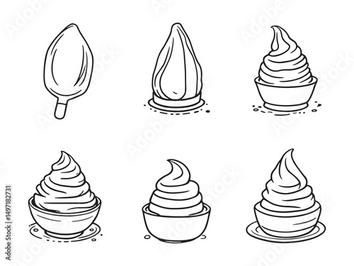 Minimal Ice Cream Scoop Drawing