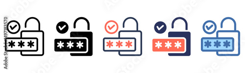 Unlock icon sheet multi style collection