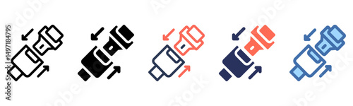 Seat Belt icon sheet multi style collection