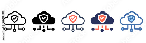 Cloud Computing icon sheet multi style collection