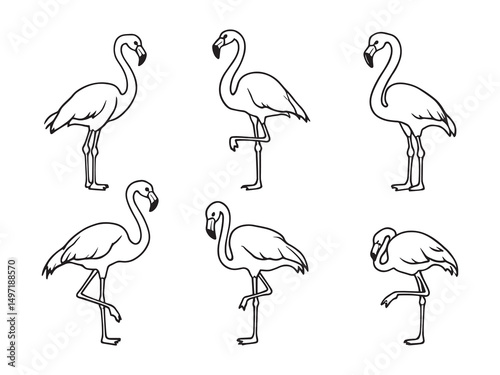 Flamingo Toy Outline Drawing