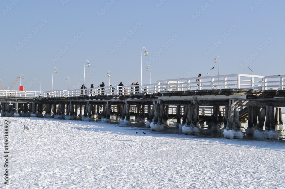 frozen baltic sea in winter ice and snow