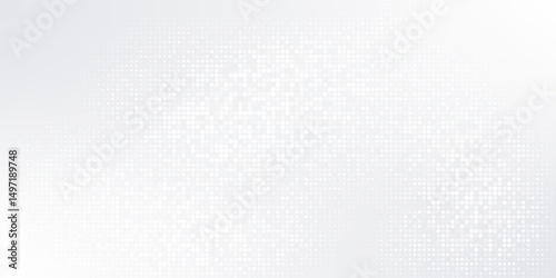 Vector abstract white and gray  background frame of geometric shapes. Circular ornament. Pattern of dots, particles, molecules, fragments. Poster for technology, medicine, presentations, business.