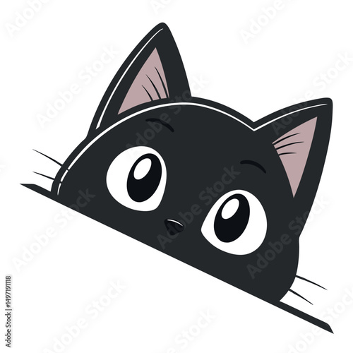 cats silhouette in different poses. Hand drawn black cats  isolated on white background. Vector illustration of Halloween decorative elements for design decor.