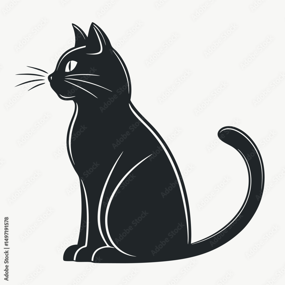 custom made wallpaper toronto digitalcats silhouette in different poses. Hand drawn black cats isolated on white background. Vector illustration of Halloween decorative elements for design decor.