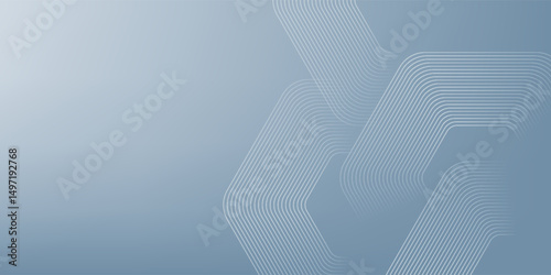 Abstract hexagon lines on gray background. Geometric stripe line art design for poster, brochure, cover, website, banner.
