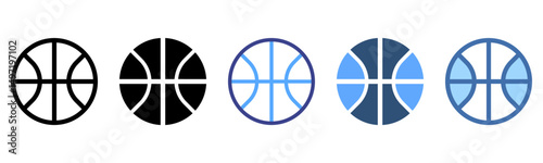 Basketball icon sheet multi style collection