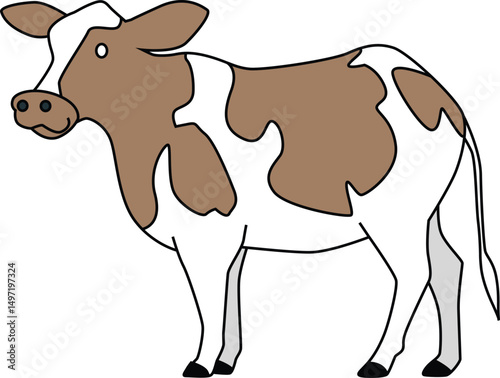 funny cow cartoon, cow icon
