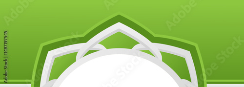 Islamic Border and Arch Shape Elements Green Gradient Style